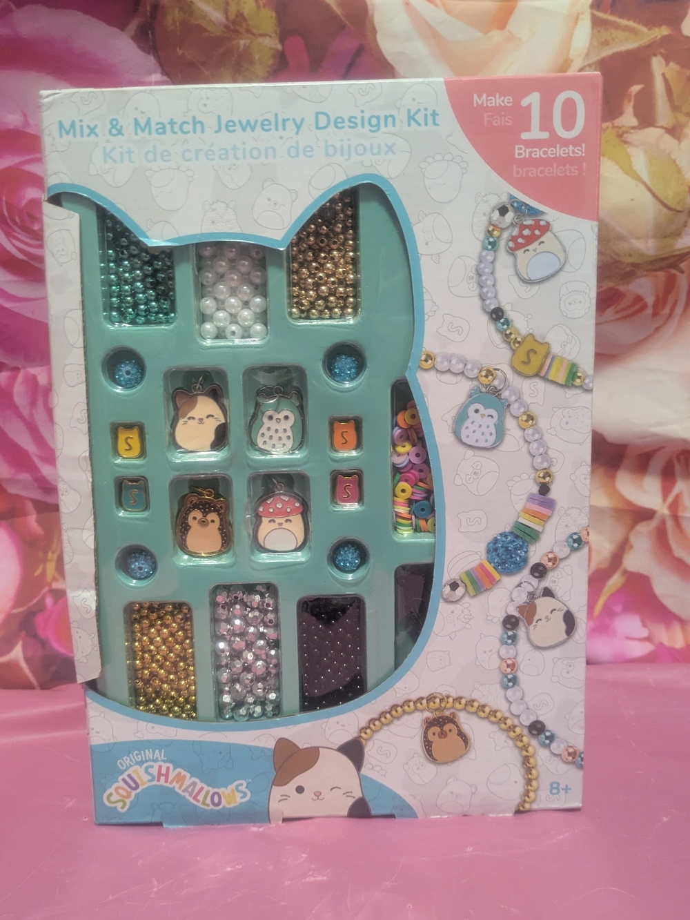 Squishmallows Mix & Match Jewelry Design Kit - Blue/Pink Bead Set